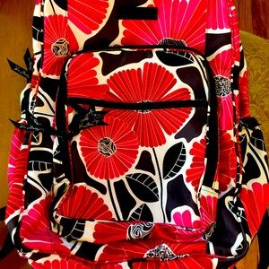 Vera Bradley Backpack Nylon Red & Black White